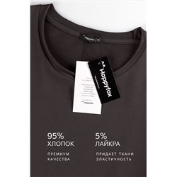 Женский лонгслив оверсайз из футера двухнитки Happyfox