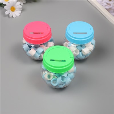 Клейкая лента пластик в банке «Белый и голубой», набор 40 шт., 1.2 см, дл. 0.9 м, 7×7×9 см