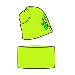 Комплект трикотажный для девочек: шапка, снуд