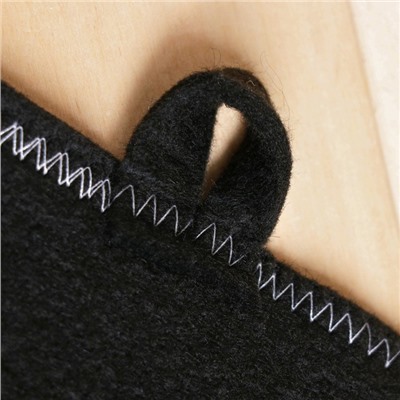 Коврик - сидушка для бани и сауны, 43×34 см, шерсть 30%, полиэфир 70%, тёмный, «Добропаровъ»