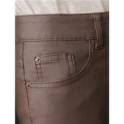 Брюки слим из эластичного хлопка с покрытием под кожу