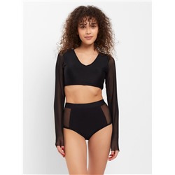 Купальник женский раздельный с длинными рукавами MINAKU цвет чёрный, размер 48