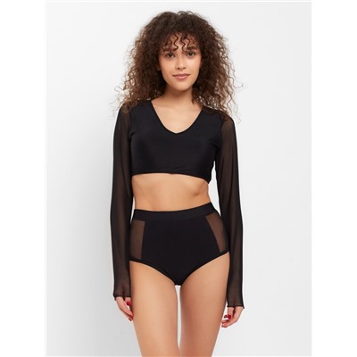 Купальник женский раздельный с длинными рукавами MINAKU цвет чёрный, размер 48