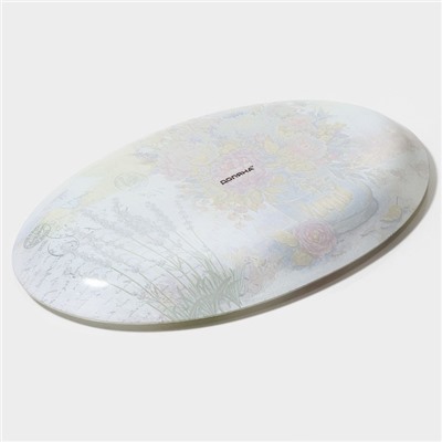 Блюдо стеклянное сервировочное Доляна «Весенний роман», овальное, 24,5×15×2 см