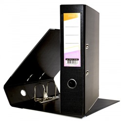 Папка-регистратор 75 мм PVC 2-стор. разборный, черный, с уголками, карман P2PVC-75/Blk inФОРМАТ