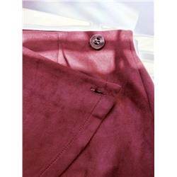 Юбка на запах замшевая 3202 (Винный)