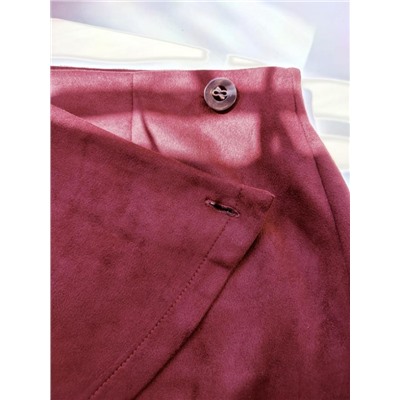 Юбка на запах замшевая 3202 (Винный)