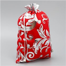 Мешочек подарочный новогодний плюш «Дед Мороз», тиснение, 20×30 см ± 1.5 см