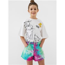 Шорты текстильные джинсовые для девочек