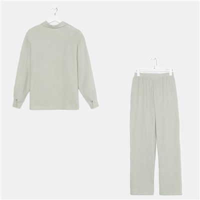 Пижама женская (рубашка, брюки) KAFTAN Basic, размер 52-54, зелёная