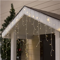 УЦЕНКА Гирлянда «Бахрома» 4×0.6 м, IP44, белая нить, 180 LED, свечение тёплое белое, 8 режимов, 220 В