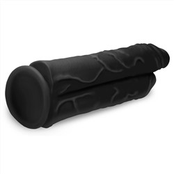 Черный сдвоенный фаллоимитатор Double Stuffer 10’’ Double Pecker Dildo - 27 см.