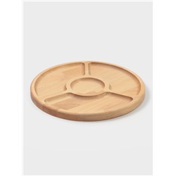 Менажница Доляна, d=27 см, 4 секции, дерево берёза