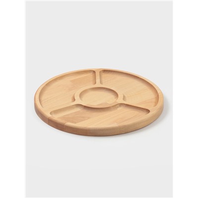 Менажница Доляна, d=27 см, 4 секции, дерево берёза