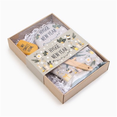 Набор новогодний новогодний подарочный «Hygge» варежка-прихватка, лопатка силикон