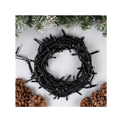 Гирлянда «Нить» 10 м, IP44, тёмная нить, 100 LED, свечение синее, 8 режимов, 220 В