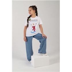 Фуфайка (футболка) для девочки Карнавал-1 (Молочный)