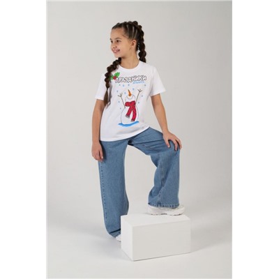 Фуфайка (футболка) для девочки Карнавал-1 (Молочный)