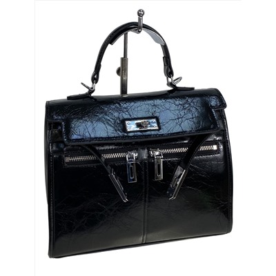 Женская сумочка из натуральной кожи, цвет черный