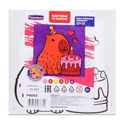 Картина по номерам "День рождения капибары" 15х15