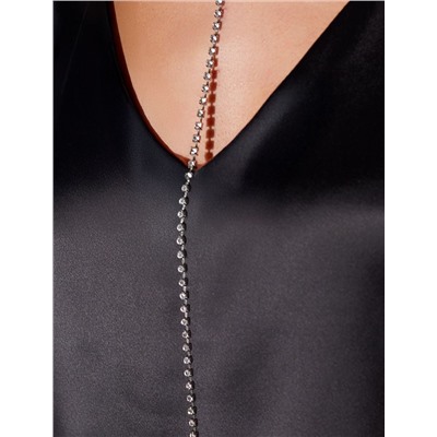 Элегантный топ с V вырезом из струящегося сатина