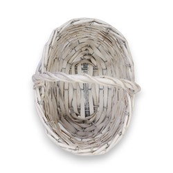 Корзина плетёная для хранения, 22×16×12 см, ручка h=13 см, ива, белая