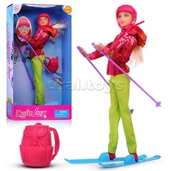 Кукла  "Лыжница" с аксессуарами