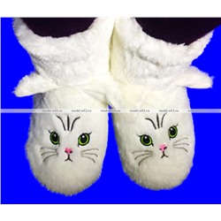 2 ПАРЫ - Подарочный набор носки-САПОЖКИ женские с мехом Мордочки ВЫСОКИЕ