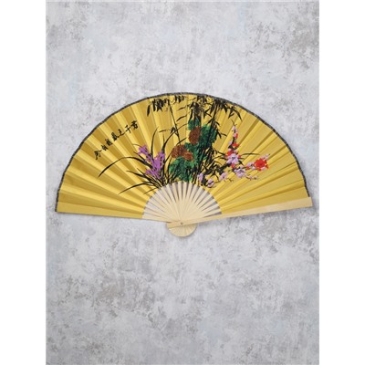 Веер 50 см бамбуковая основа Черный с Драконами / 622-11 /уп 50/200/