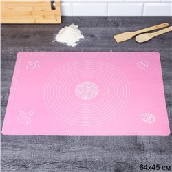 Силиконовый коврик 64х45 см / UT-100-C /уп 100/ розовый 0,283