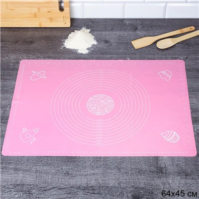 Силиконовый коврик 64х45 см / UT-100-C /уп 100/ розовый 0,283