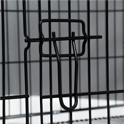 Клетка с люком для собак, 130×60×70 см, чёрная