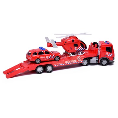 Машина "Пожарный транспорт" (свет, звук) в коробке