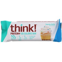 Think !, Protein+, 10 батончиков Cupcake Batter по 40 г (1,41 унции) и 150 калорий каждый