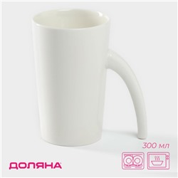 Кружка Доляна Coffee Brea, 300 мл, 11.5×7.8×12 см, керамика, белая