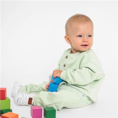 Толстовка детская MINAKU: Basic Line BABY, рост 86-92 см, шалфей