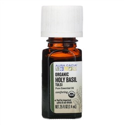 Aura Cacia, Чистое эфирное масло, органический туласи (базилик священный) 7,4 мл (0,25 жидк. унции)