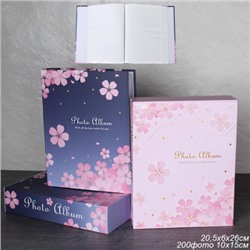 Фотоальбом 200 фото 10х15 Цветы / 9311 /уп 36/ (Синий)