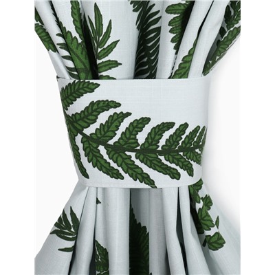 Шторы для кухни с подхватами «Этель. Папоротник», 150×180 см - 2 шт., репс 220 г/м², 100% хлопок