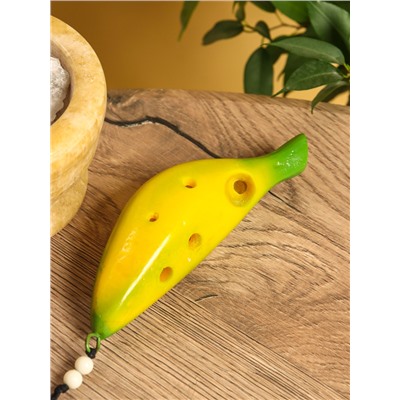 Сувенирный музыкальный инструмент свисток «Банан», 15×3.5×4 см, полирезин