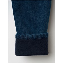 Брюки текстильные джинсовые утепленные флисом для мальчиков