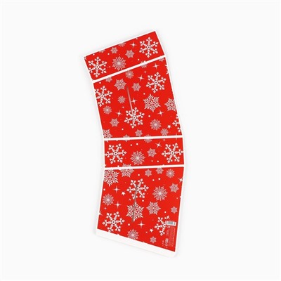 Коробка подарочная новогодняя складная с ручками «Снежинки» 23×8×32 см