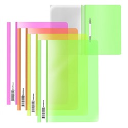 Скоросшиватель А4 пластиковый Fizzy Neon 50030 ассорти ErichKrause