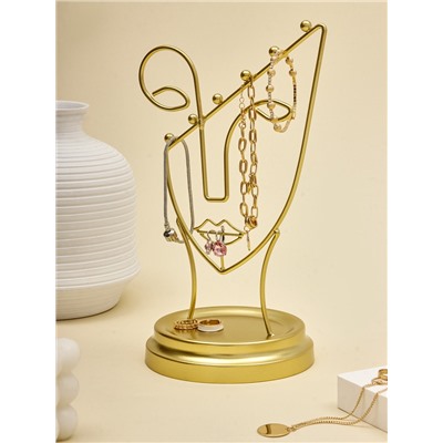 Подставка для украшений «Пол-лица», металл под золото, h=26, d=13