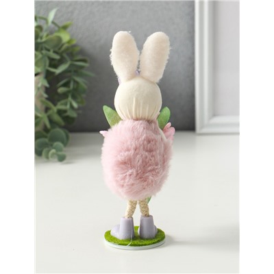 Фигурка пасхальная «Зайка в платьице с бутоном пиона в лапках», 5.5×5×19 см