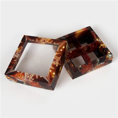 Коробка под 4 конфеты «Новогодняя звезда», 12.5×12.5×3.5