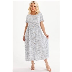 Платье штапель  5915/101/Белый, голубой