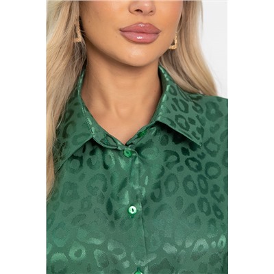 Рубашка атласная Все мысли о тебе (зеленая) Б14504-7М