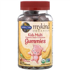 Garden of Life, MyKind Organics, детский мультивитамин, органический ароматизатор со вкусом вишни, 120 веганских жевательных конфет в форме мишек