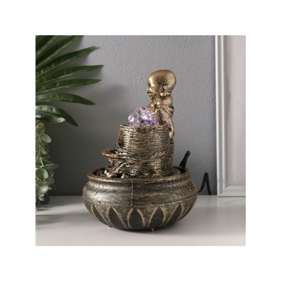 Фонтан настольный с подсветкой «Хотей. Благополучие», от сети, 16×16×22 см